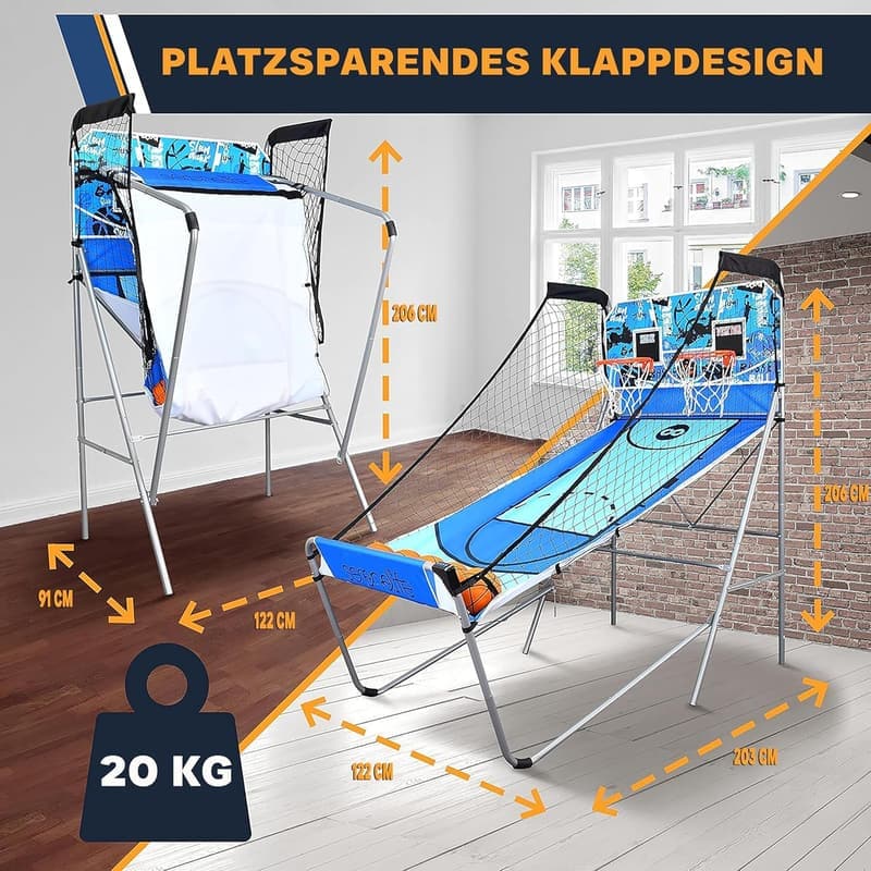 Klappbarer Basketballkorb für Indoor/Outdoor mit Elektronischer Punkteanzeige