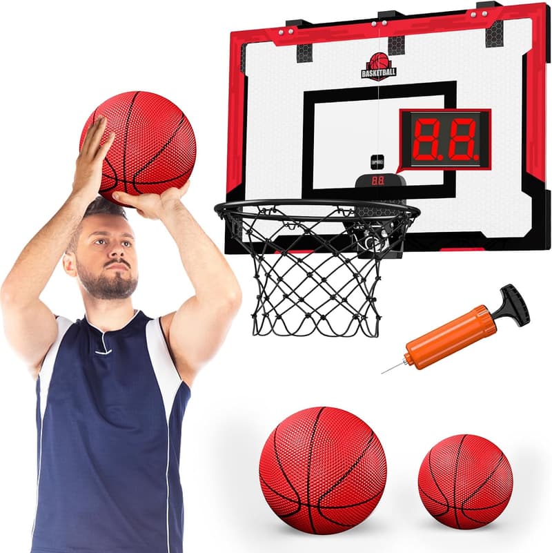 Großer Indoor-Basketballkorb für Kinder mit Anzeiger und Zubehör