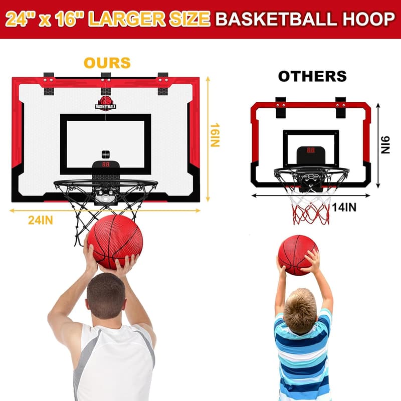 Großer Indoor-Basketballkorb für Kinder mit Anzeiger und Zubehör