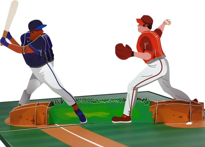 3D Pop-Up Karte Baseball für Männer – Vatertag & Geburtstagsgeschenk