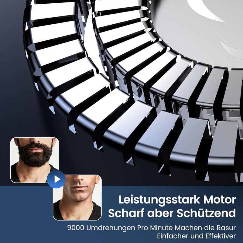 Elektrischer 4D Rasierer für Männer, wiederaufladbar, tragbar, blau