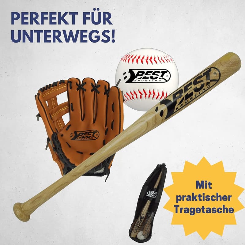 Baseball Set mit Schläger, Handschuh und Ball für Sportbegeisterte