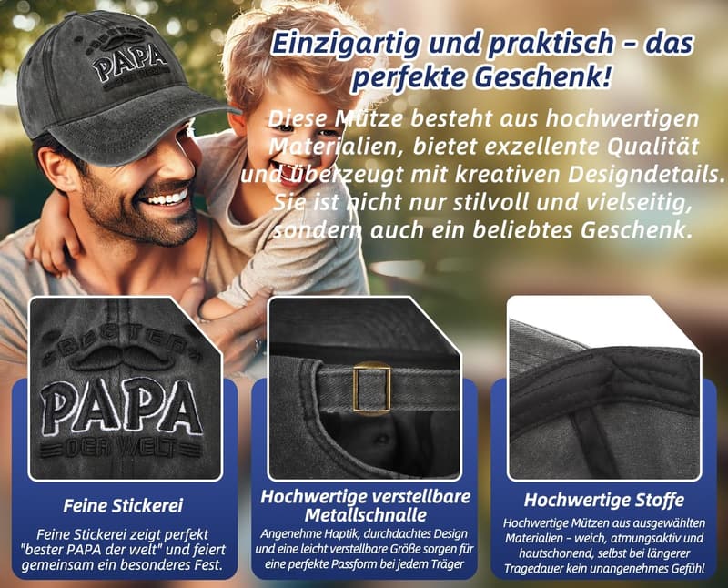 Personalisierte Baseballkappe zum Geburtstag für Männer