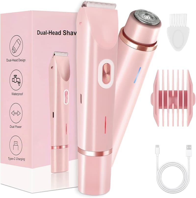 Wiederaufladbarer Intimrasierer für Frauen, IPX7 wasserdicht, nass/trocken