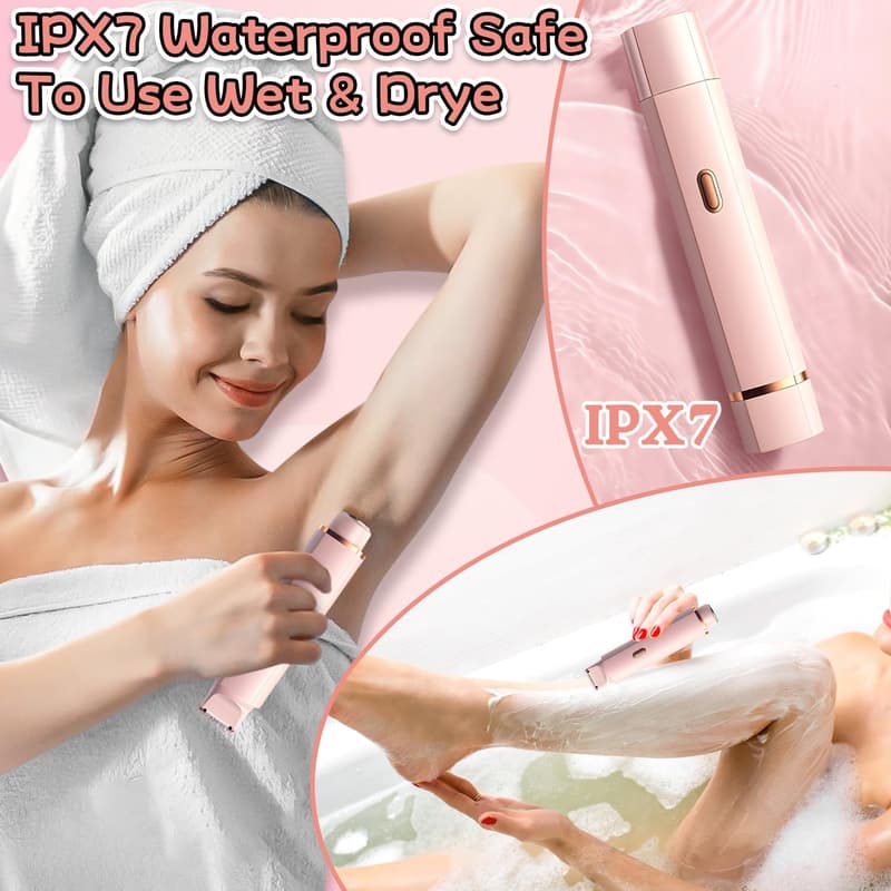 Wiederaufladbarer Intimrasierer für Frauen, IPX7 wasserdicht, nass/trocken