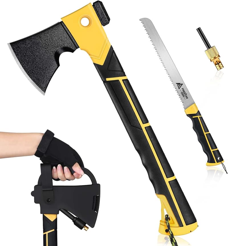 Multifunktionale Survival-Axt mit Säge für Männer – 4Cr13 Stahl
