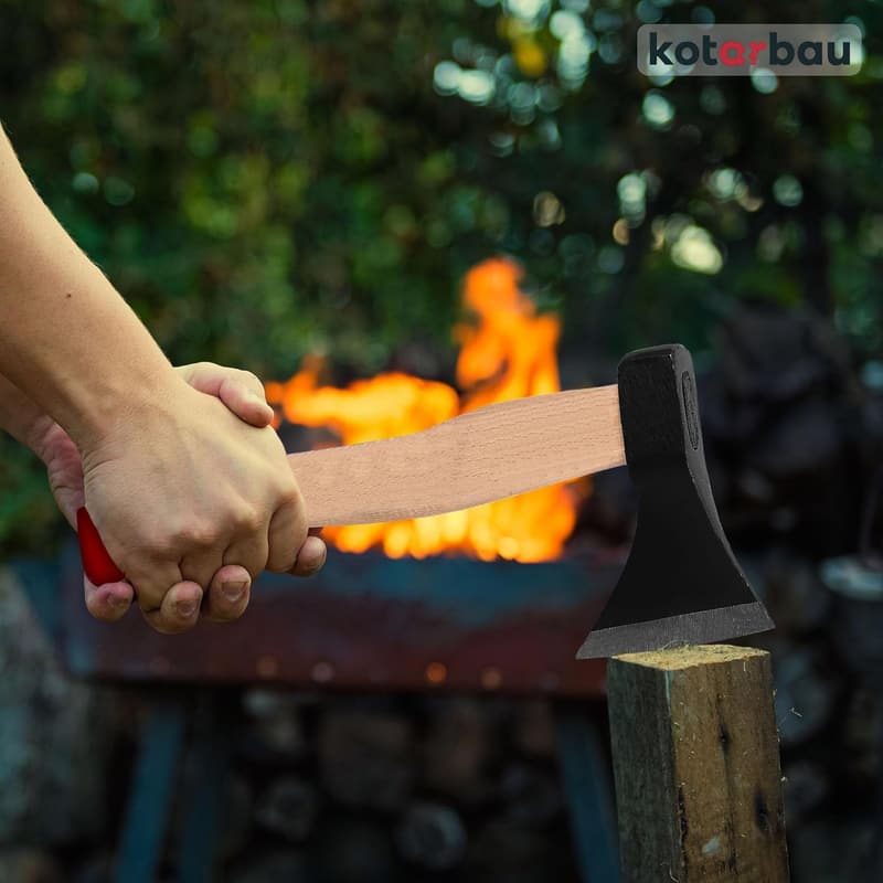 KOTARBAU Spaltbeil 0,6 kg mit Holzstiel, 358 mm Länge