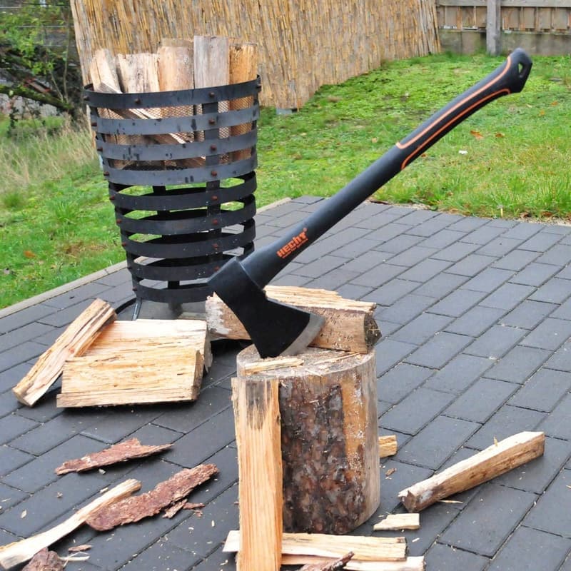 Spalthammer-Set mit gummiertem Griff für einfaches Holzspalten