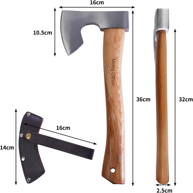 Handgeschmiedete 36 cm Wikinger Axt mit Scheide für Männer