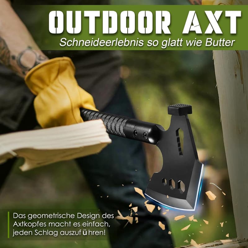 Survival Axt 8-in-1 Multitool mit Messer und Kompass für Outdoor