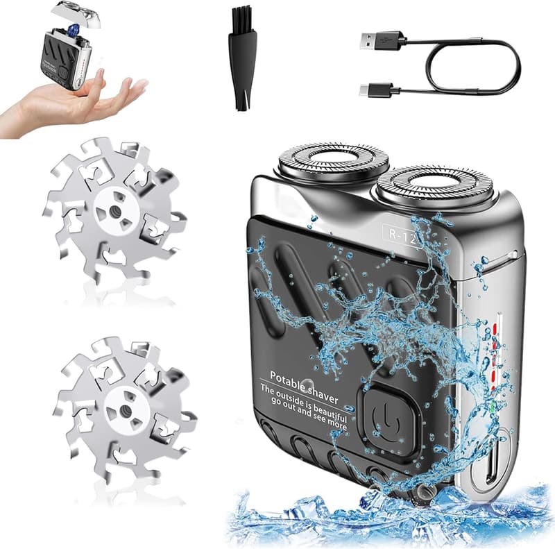 Wasserdichter Mini-Rasierer mit 9 Klingen für Zuhause und Reisen