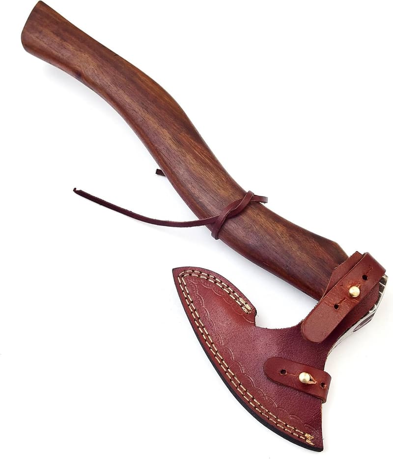 Handgeschmiedete Wikinger Axt aus 1095 Karbonstahl mit Lederscheide
