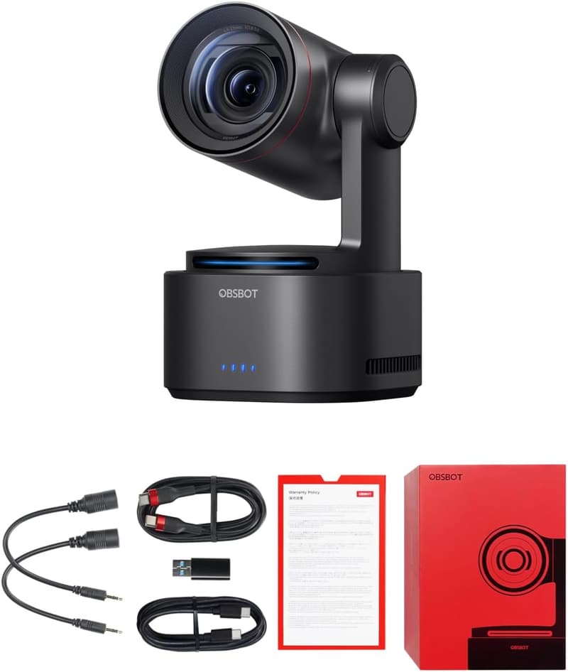 AI-gesteuerte 4K Kamera mit 12x Zoom für professionelles Streaming