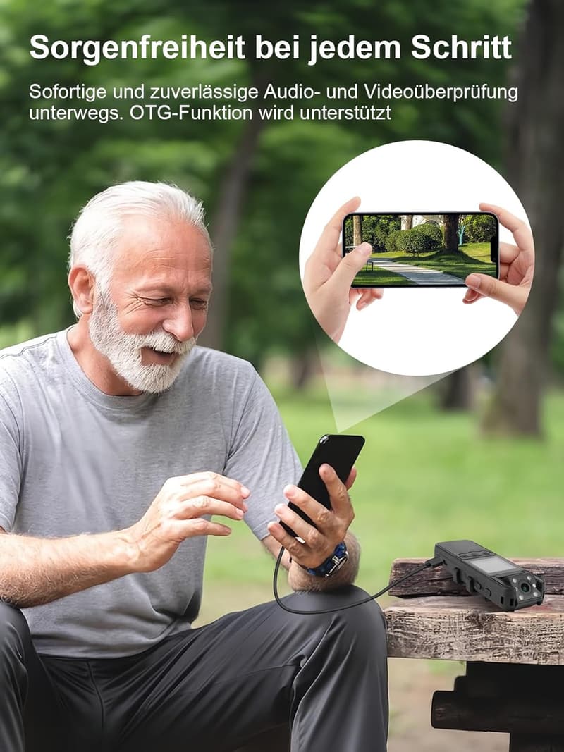 SPIKECAM Mini Bodycam mit 64GB, Audio-Video, Nachtsicht & SOS-Funktion