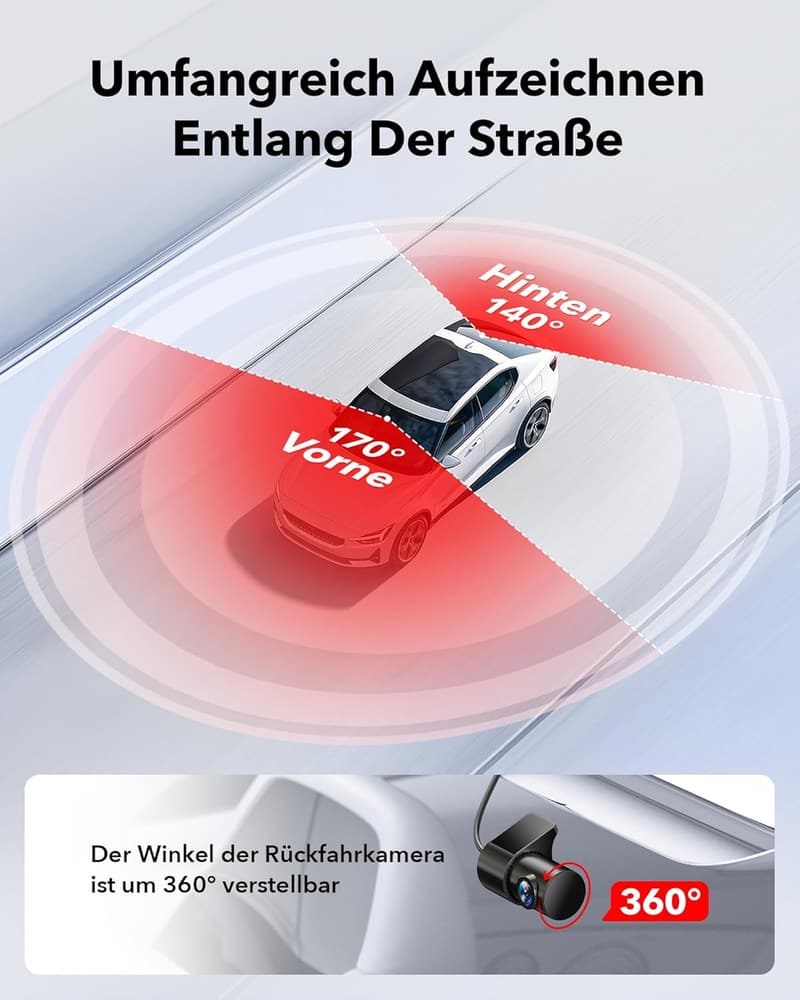 Dashcam für Auto 4K/2,5K mit GPS und Nachtsicht, 32 GB Karte