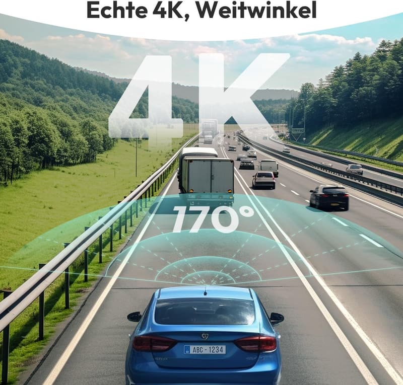 BOTSLAB 4K Dual Dashcam mit GPS und Nachtsicht für Autos