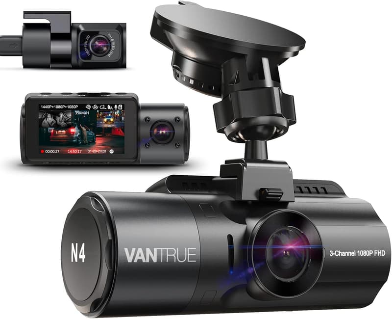 VANTRUE N4 4K Dashcam mit 3 Linsen, Bewegungsüberwachung und Nachtsicht
