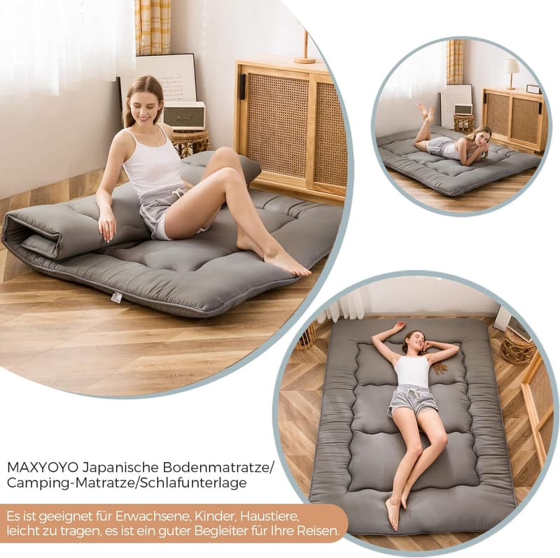 Faltbare japanische Futon-Matratze 90x190 cm für Schlafsaal