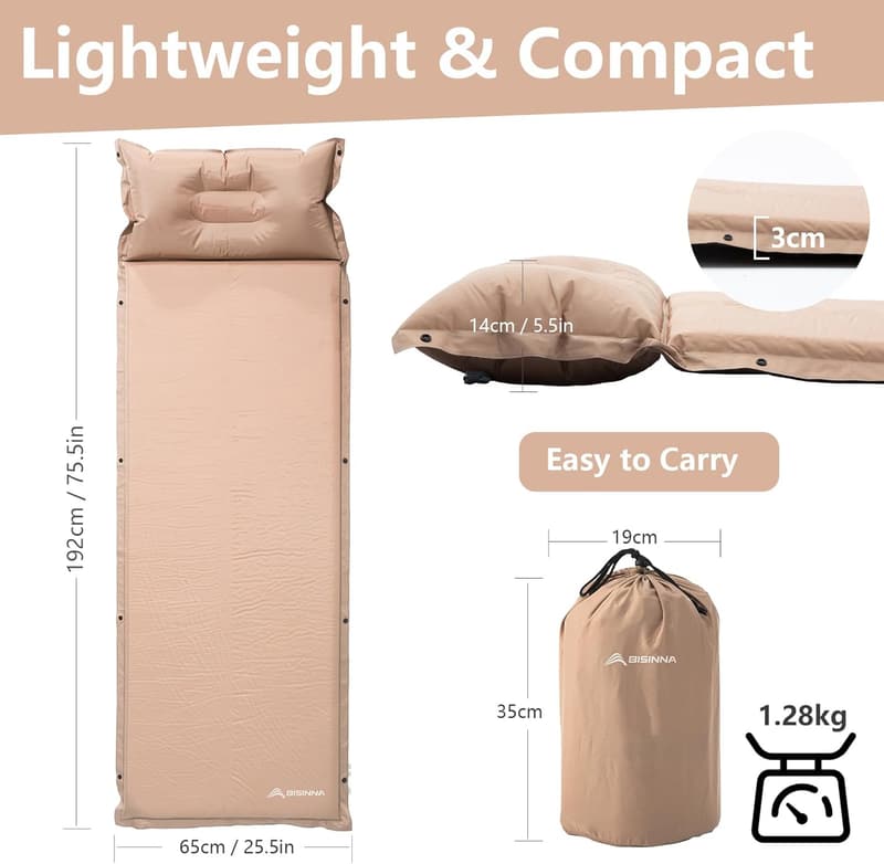 Selbstaufblasende Campingmatratze aus Schaumstoff für Outdoor-Aktivitäten