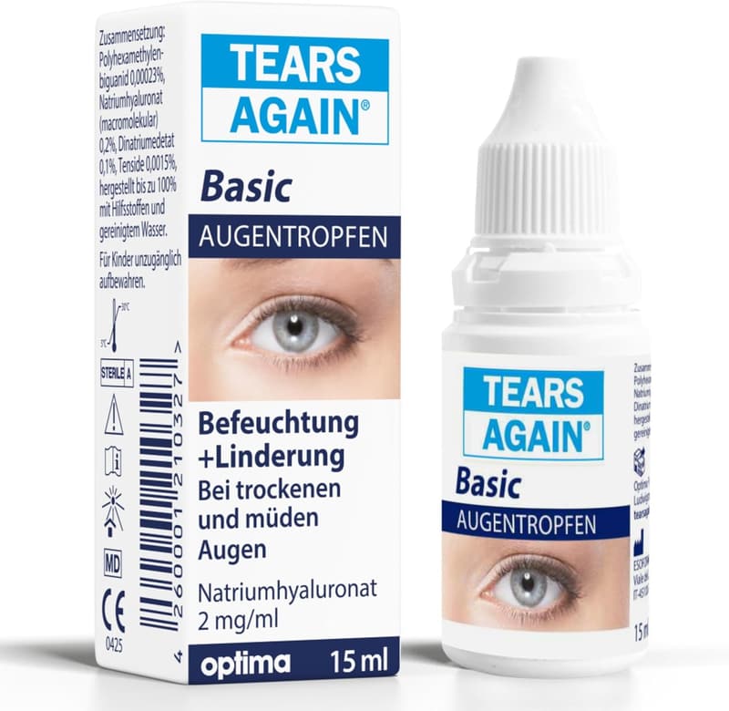 Hyaluron Augentropfen 0,2% für trockene und müde Augen, 15ml