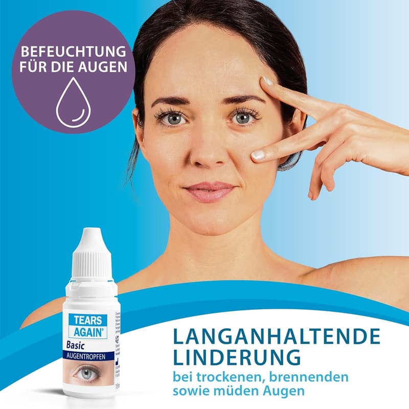 Hyaluron Augentropfen 0,2% für trockene und müde Augen, 15ml