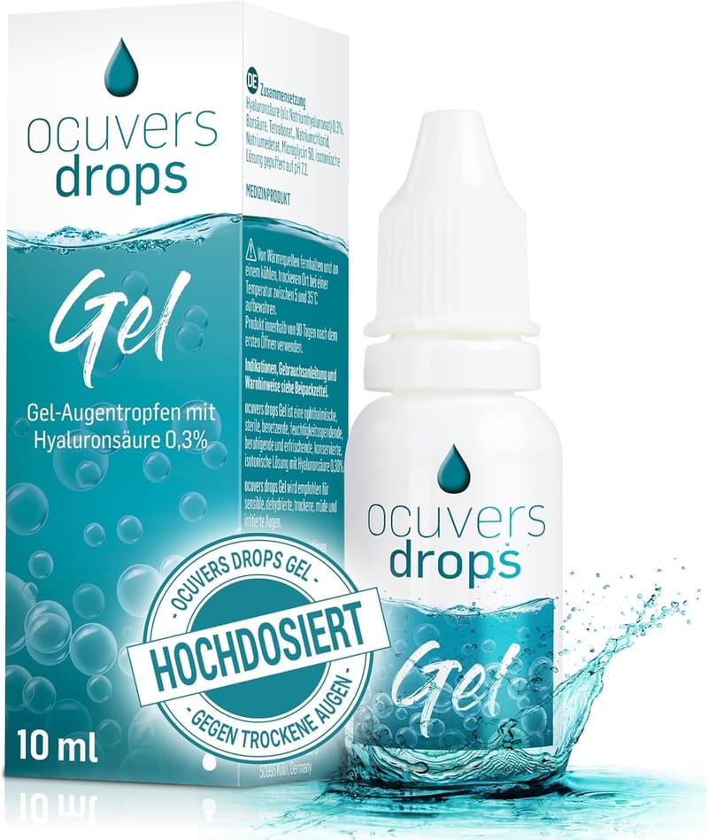 Hyaluron-Augentropfen für trockene Augen - 10ml, speziell für Kontaktlinsen