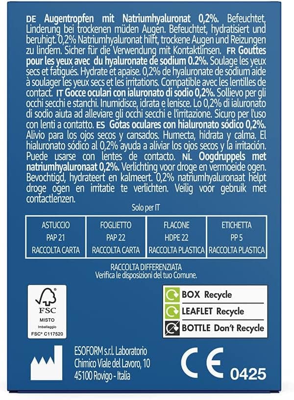 Augentropfen mit Natriumhyaluronat 0,2% – 2er Pack, 15 ml