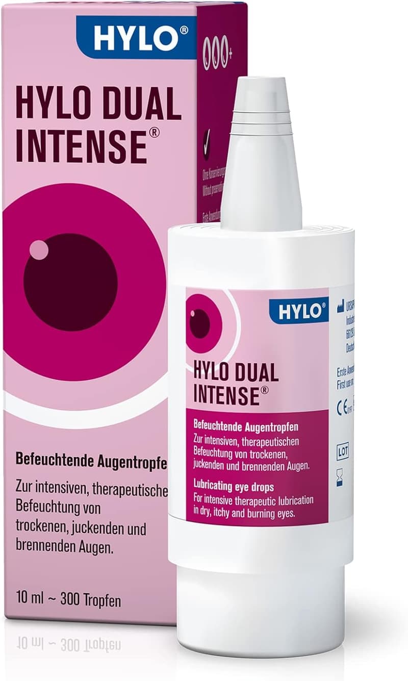 HYLO DUAL INTENSE Augentropfen mit Hyaluronsäure, 10 ml, gegen trockene Augen