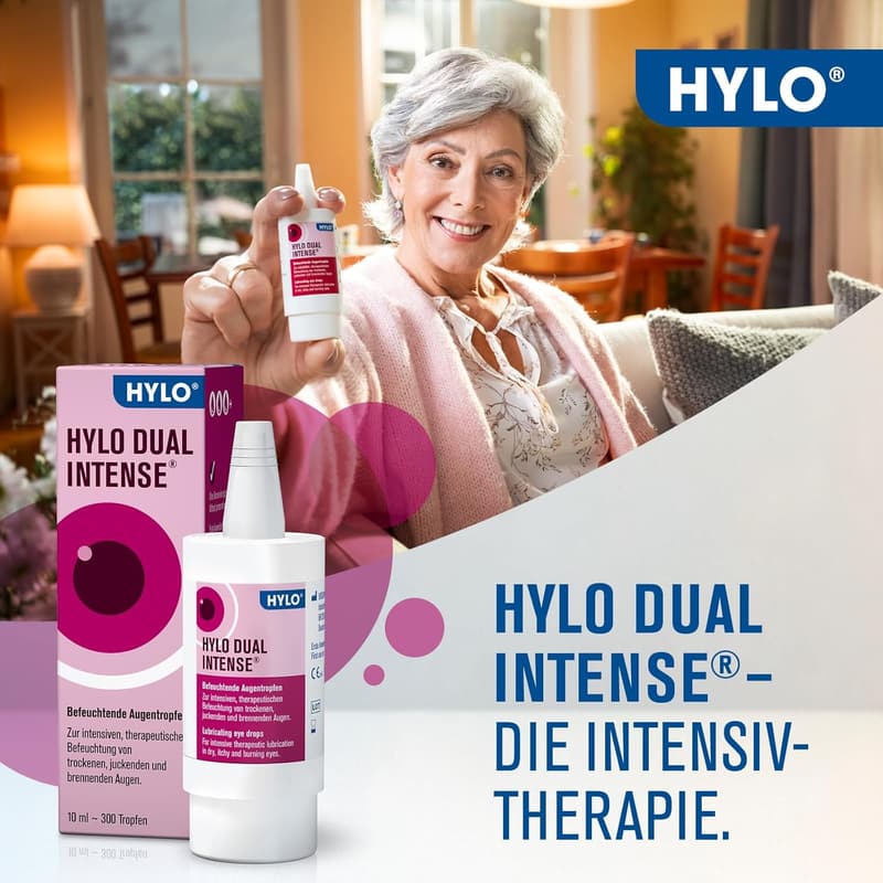 HYLO DUAL INTENSE Augentropfen mit Hyaluronsäure, 10 ml, gegen trockene Augen