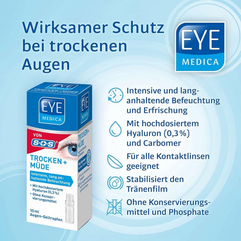 EyeMedica Gel-Augentropfen für trockene & müde Augen, 10 ml