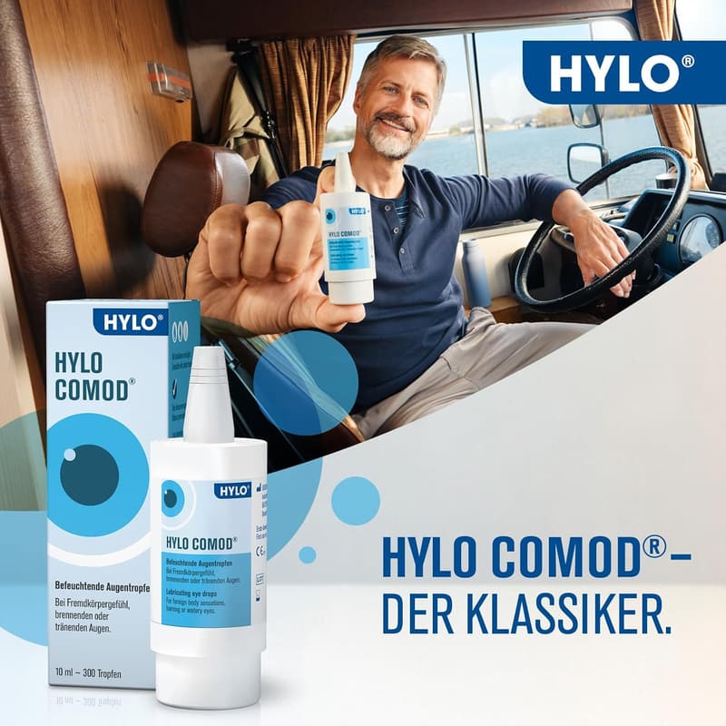 HYLO COMOD Augentropfen mit Hyaluronsäure für trockene Augen, 10 ml
