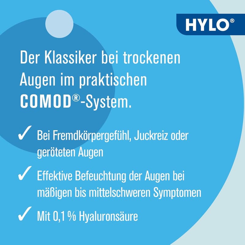 HYLO COMOD Augentropfen mit Hyaluronsäure für trockene Augen, 10 ml