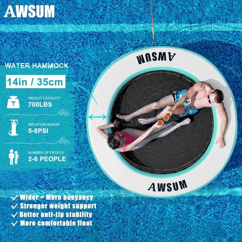 Aufblasbare Wasserhängematte für Pool und See