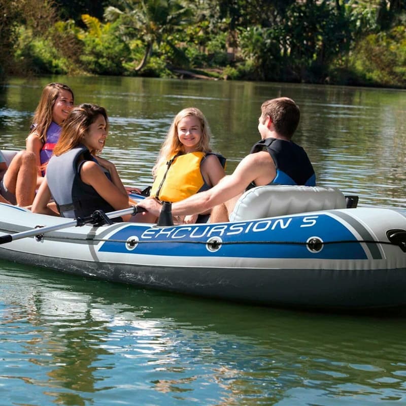 Intex Excursion 5 Schlauchboot Set - 4-teilig, 366 x 168 cm, mehrfarbig