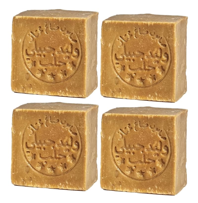 Aleppo Seife 4er-Pack (640g) – 95% Olivenöl, 5% Lorbeeröl, plastikfrei