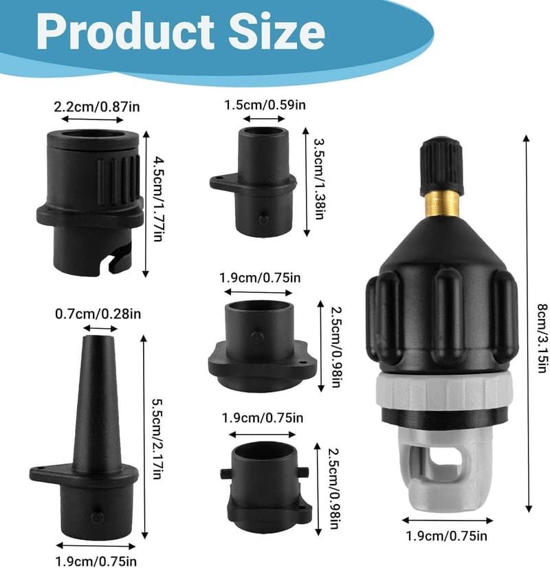 JALEVID 5-tlg Ventiladapter für SUP und Schlauchboote