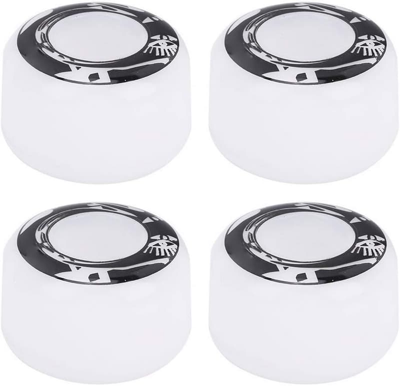 Skateboard Rollen Set 4 Stück 54mm 75-85A PU (Weiß mit Muster)