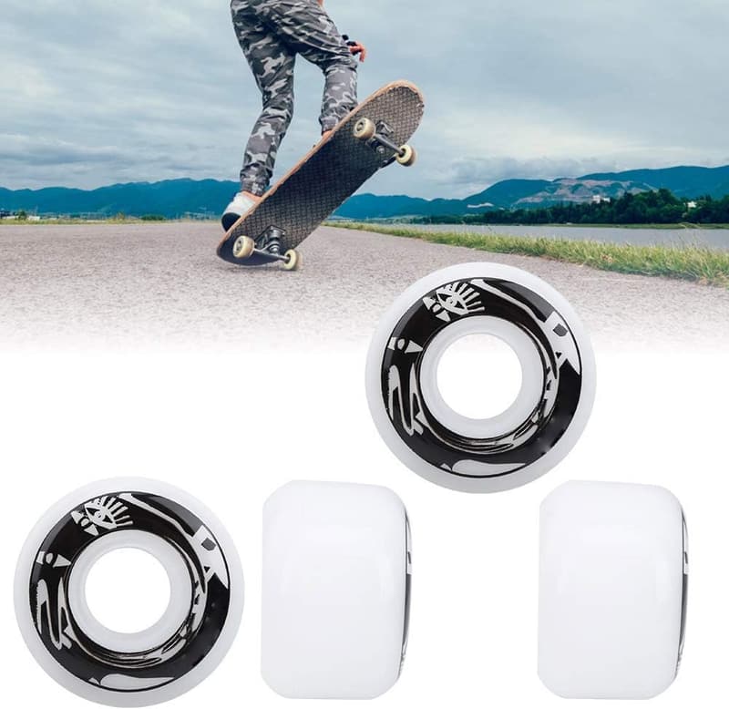 Skateboard Rollen Set 4 Stück 54mm 75-85A PU (Weiß mit Muster)