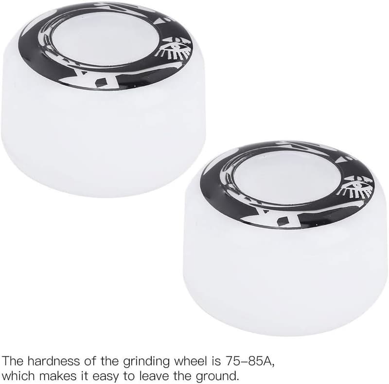Skateboard Rollen Set 4 Stück 54mm 75-85A PU (Weiß mit Muster)
