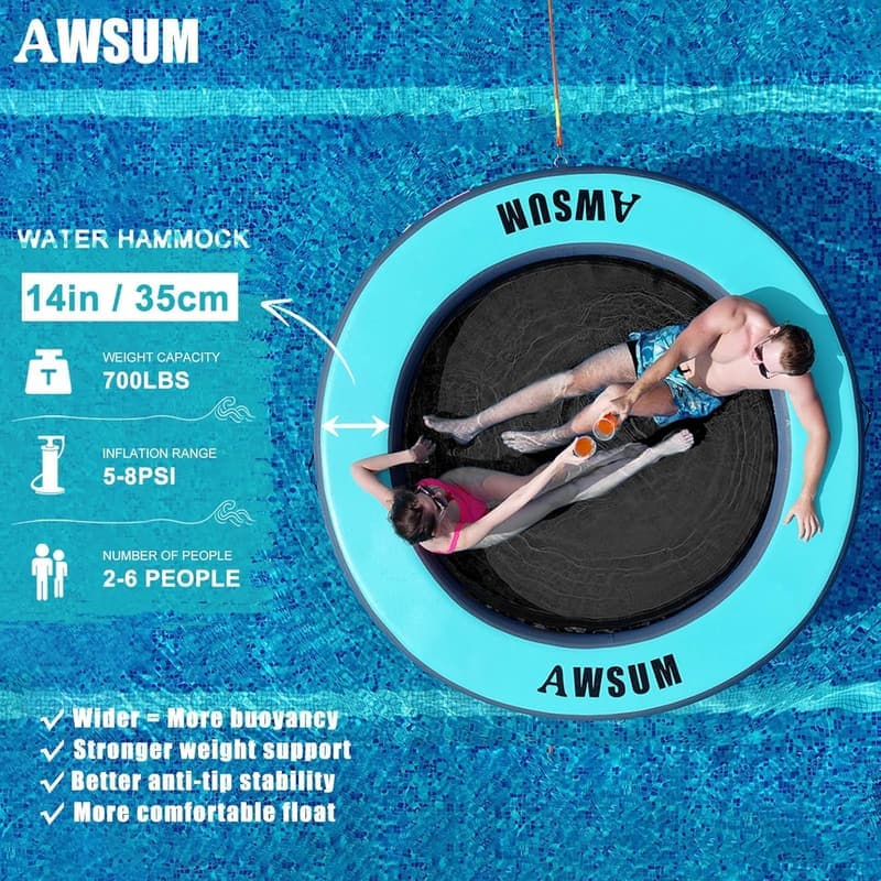 Aufblasbare Wasserhängematte für Pool und See
