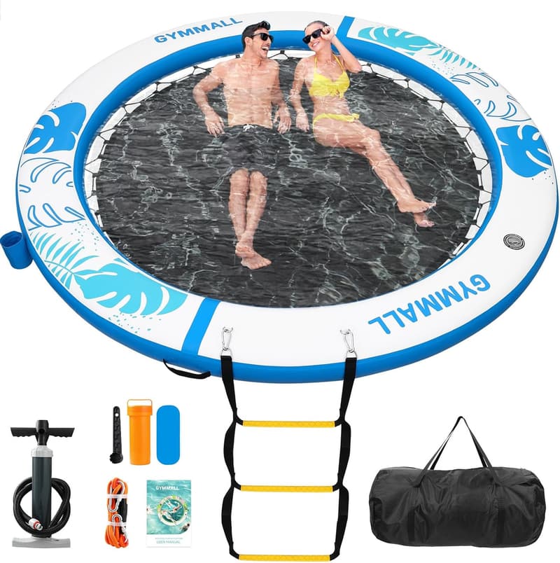 Aufblasbarer Pool-Schwimmer für Erwachsene mit Cup-Halter und Netz, 243 cm
