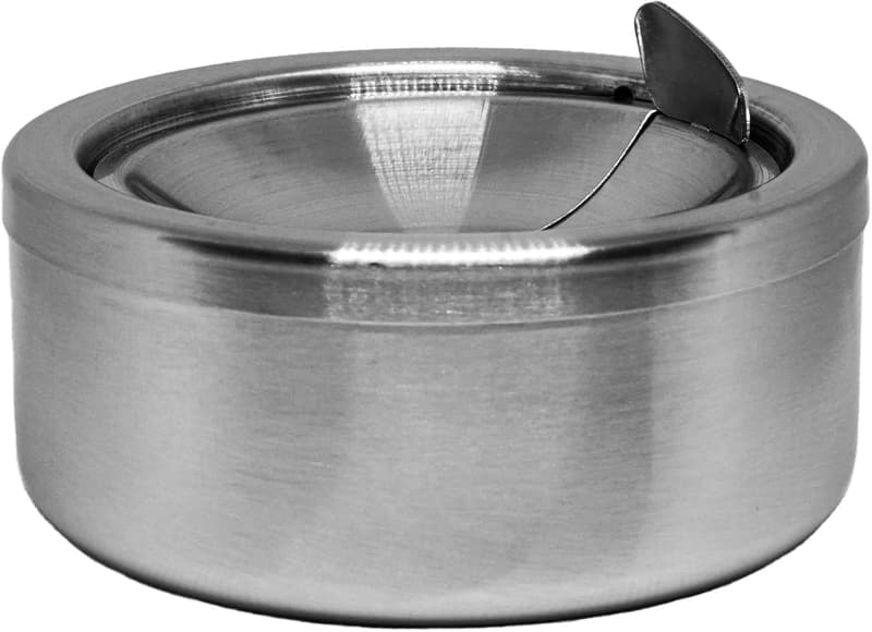 Edelstahl-Windaschenbecher mit Deckel, 12 cm – für drinnen & draußen