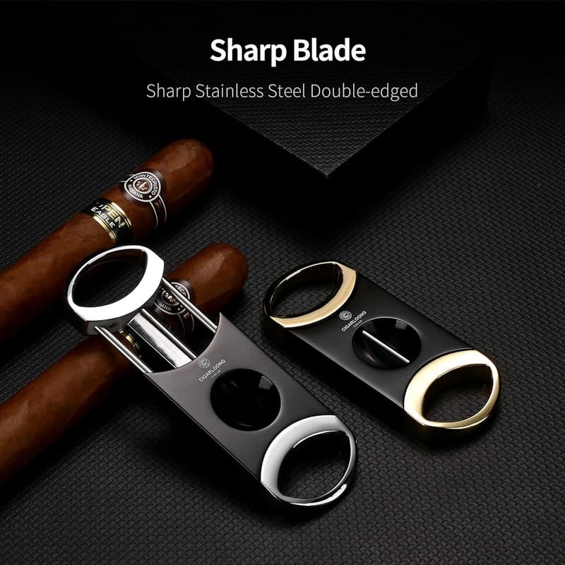 CIGARLOONG V-Cutter Zigarre aus Edelstahl, schwarz