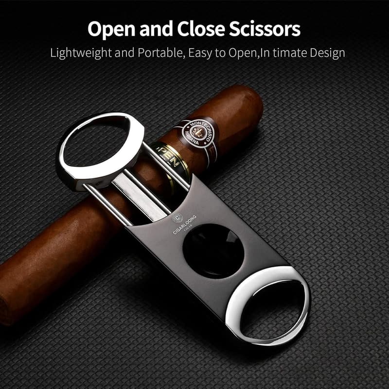 CIGARLOONG V-Cutter Zigarre aus Edelstahl, schwarz