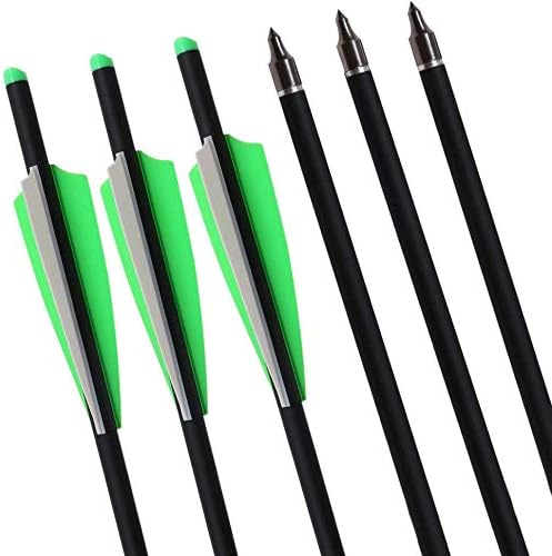 20 Zoll Kohlenstoff Armbrustpfeile mit 3-Blatt-Jagdspitzen 100 Grain