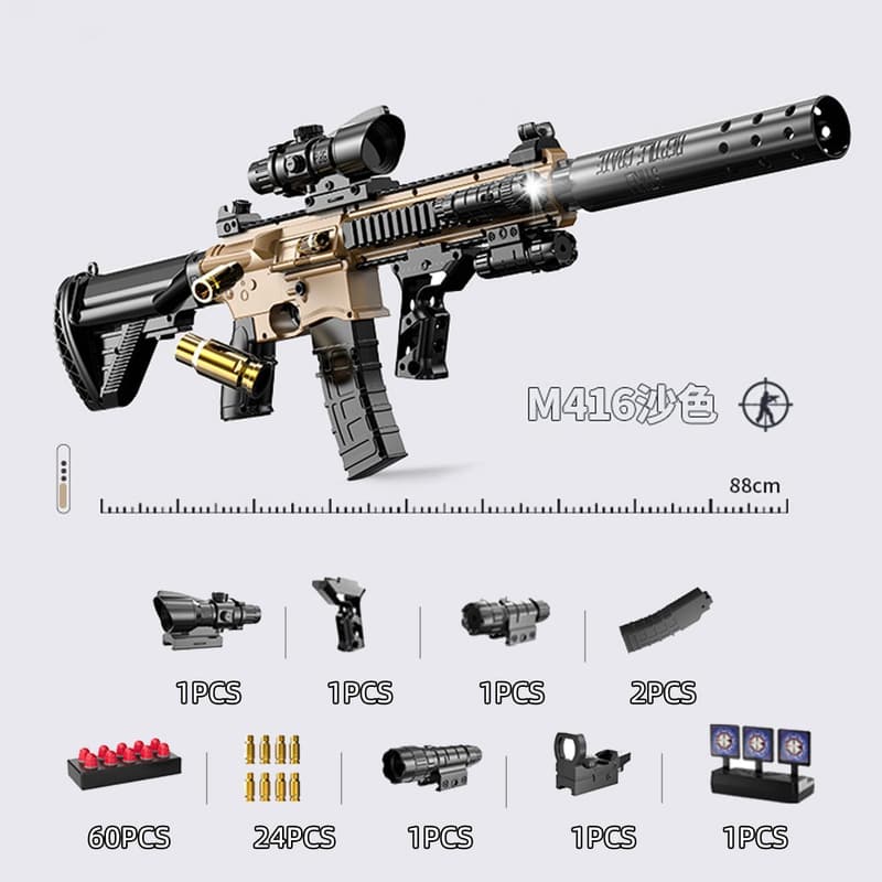 Soft Bullet Gun M416 für Kinder – Schaumstoffspielzeug mit manuellem Nachladen