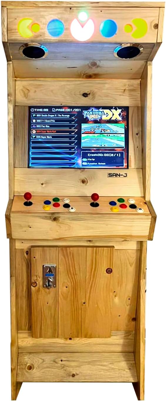 Handgefertigter Spielautomat aus Holz mit 3000 Klassikern für 2 Spieler