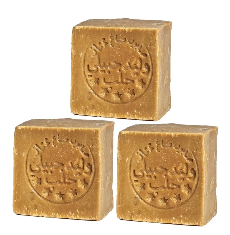 Aleppo Seife 3er-Pack (420g) – 95% Olivenöl, plastikfrei, naturbelassen