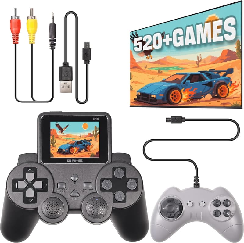 Arespark Tragbare Retro Spielkonsole mit 520 Spielen für 2 Spieler