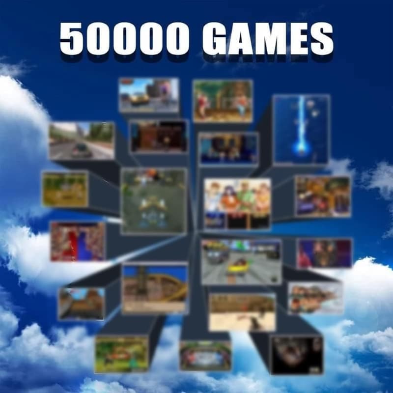 Retro Spielkonsole mit 51000 Spielen und 2 Wireless Controllern, 4K HDMI
